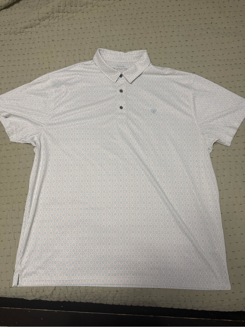 Ariat Fitted Geometric Print Polo Shirt XXL
